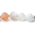 9mm Multi Color Moonstone Faceted Pillow Beads 8 inch 18 pieces AA