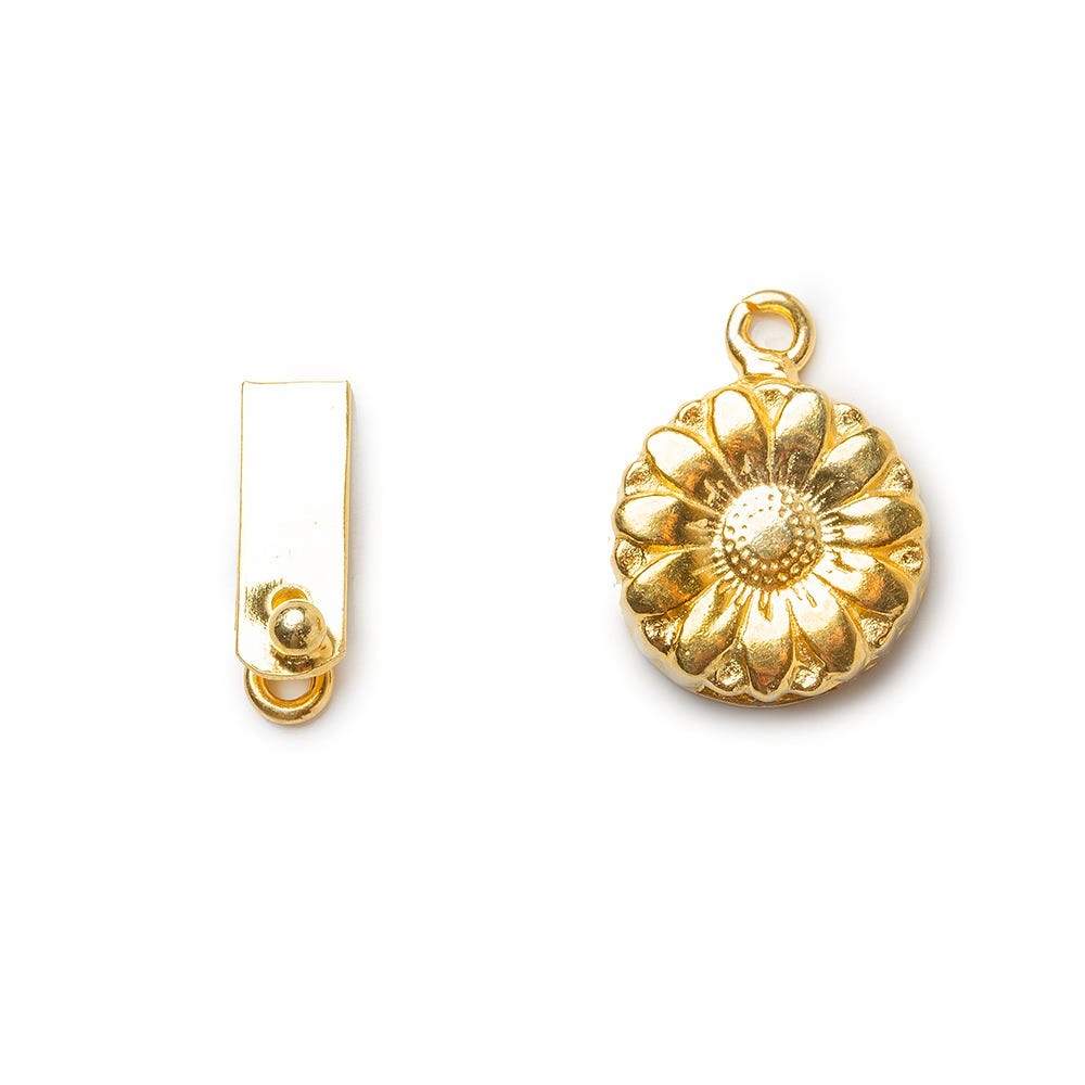 16mm 22kt Gold plated Box Clasp Daisy Design 1 piece
