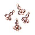 16x11x1mm Copper Drop - Connector Swirl And Miligrain Set of 4