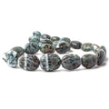 16x12-26x21mm Owyhee Blue Opal plain nuggets 19 inch 23 beads AAA