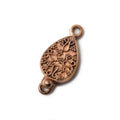 16x12x4mm Copper Box Clasp, Pear Shape With Floral Pattern