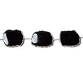 16x13mm Silver Leafed Black Chalcedony slice Strand 8 inch 10 pieces