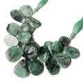 16x15- 28x23mm Emerald Faceted Free Shape Cabs 6.5 inch 20 Beads AA