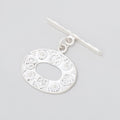 16x21.5mm Sterling Silver Oval Toggle with Twisted Rope Design 1 piece