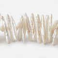 16x4-37x5mm White Side Drilled Biwa Freshwater Pearls 14.5 inch 100 pieces