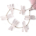 16x6-23x7mm Rose Quartz Tear Drop Beads 8 inch 30 pieces