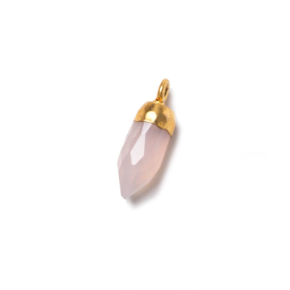 16x6mm Gold Leafed Rose Quartz Spike Pendants 1 piece