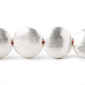 16x6mm Sterling Silver Plated Copper Coin, Brushed Finish 8 inch 11 pcs