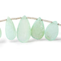 16x9-21x11mm Seafoam Green Drusy Agate Pear Beads 8 inch 16 pieces