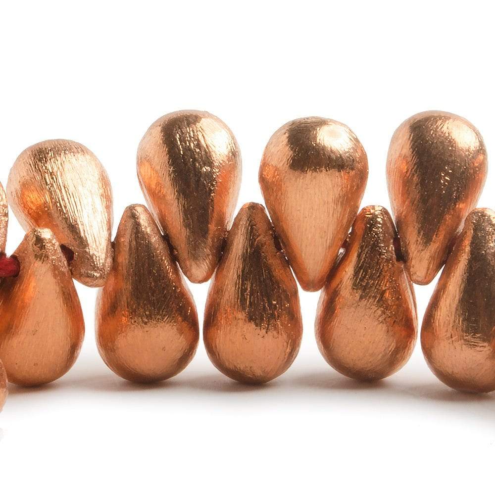 16x9mm Copper Tear Drop Brushed 8 inch 42 pcs