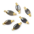 16x9mm Gold Leafed Platinum Moonstone Marquise Connector 1 piece