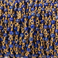 3mm Lapis Lazuli micro-faceted rondelle Gold plated Chain