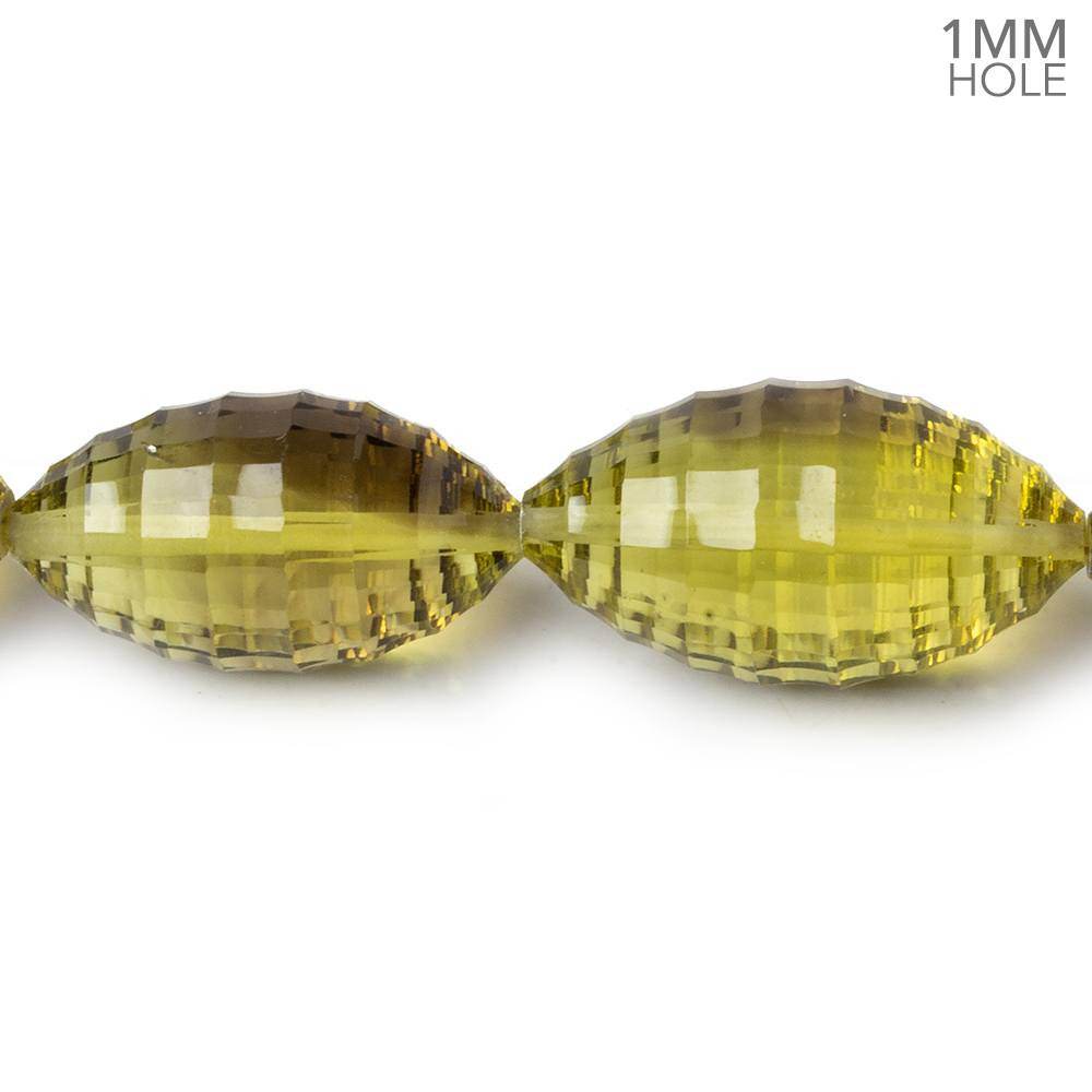 Bi-Color Quartz Concave Faceted Marquise 17 inch 23 beads AAA