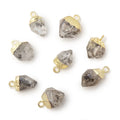 9-11mm Gold Leaf Herkimer Diamond Crystal Quartz Focal Pendant