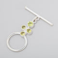 32x18mm Sterling Silver Bezel Yellow and Green CZ Toggle 1 piece