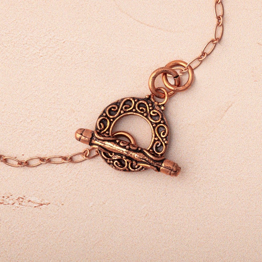 17mm Antiqued Copper Round Toggle with Infinity Design