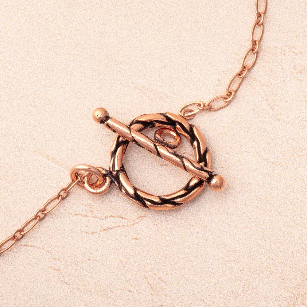 17mm Antiqued Copper Toggle Woven Design 1 piece