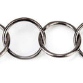 17mm Black Gold plated Plain Round Link Chain by the foot