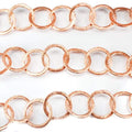 17mm Copper Brushed Round Link Chain by the foot