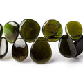 9-17mm Green Tourmaline Plain Slice Beads 7 inch 31 pieces