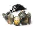 17x13mm Labradorite side drilled Cushions 5.5 inch 10 pieces A