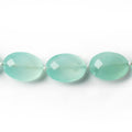17x13mm SeaGreen Chalcedony straight drilled faceted oval beads 8 inch 11 pieces A