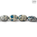 17x14-23x16mm K2 Azurite Granite "K2 Jasper" faceted nuggets 14 inch 18 beads 1mm hole