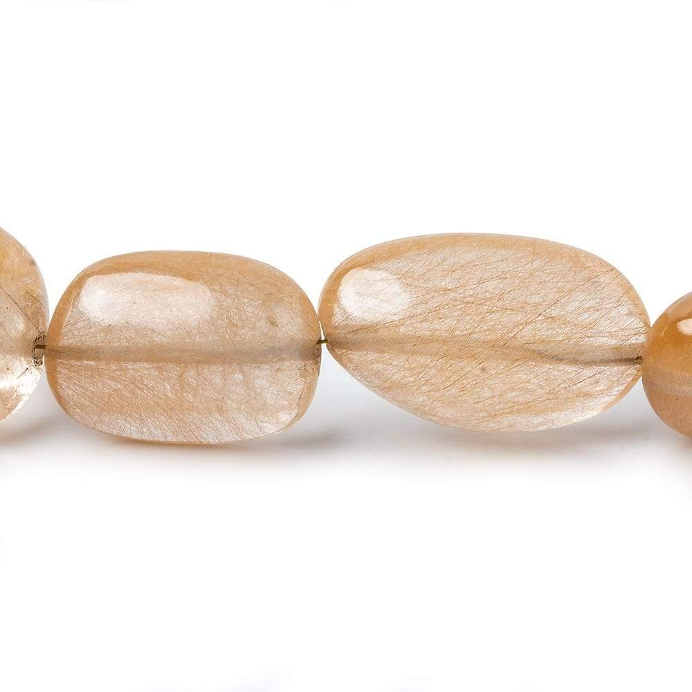 17x15-26x15mm Caramel Rutilated Quartz Plain Nugget Beads 16 inch 21 pcs