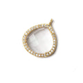 17x17mm Vermeil Bezeled CZ & Crystal Quartz Heart Pendant 1 piece