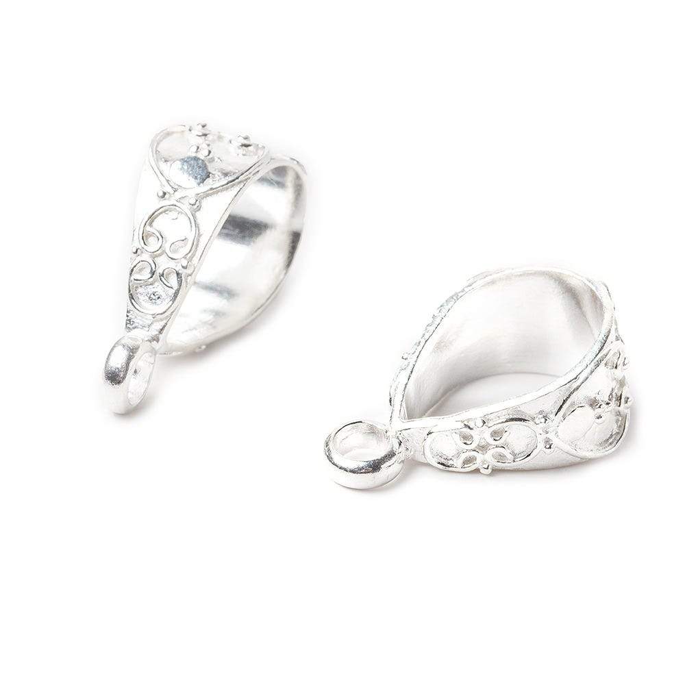 17x7mm Sterling Silver Heart Bail