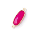 17x8mm Vermeil Bezel Berry Chalcedony Elongated Oval 1 Connector