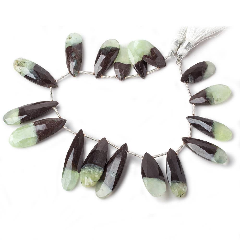17x9-30x12mm Prehnite and Matrix Pear Briolettes 8 inch 17 pieces AA