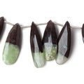 17x9-30x12mm Prehnite and Matrix Pear Briolettes 8 inch 17 pieces AA