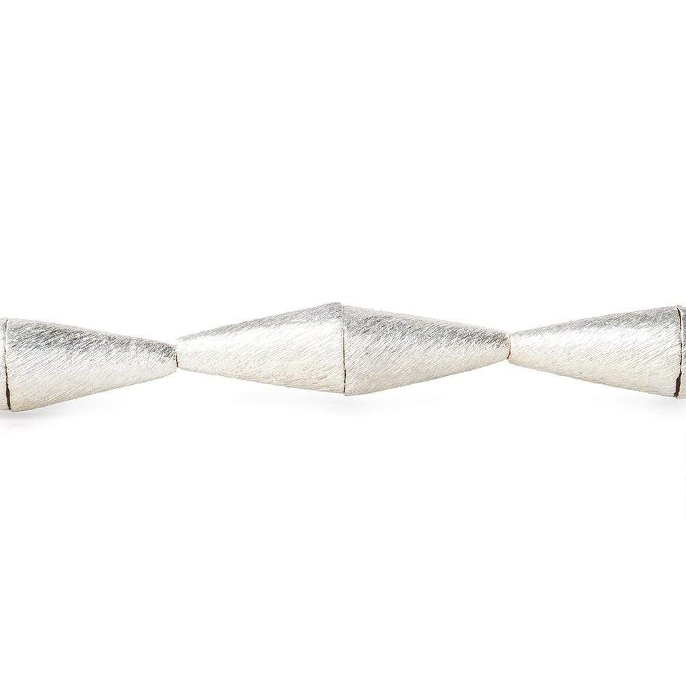 17x9mm Sterling Silver Plated Copper Brushed Cone 8 inch 12 pcs