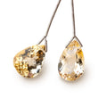 18-20mm Citrine Faceted Pear Focal Set of 2 Beads