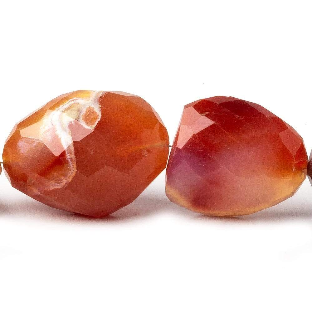 18 - 30mm Fire Opal Faceted Nugget Beads 15 inch 17 pieces