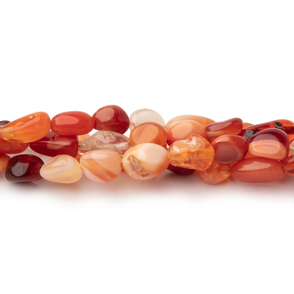 5x5-8x6mm Mexican Fire Opal plain nuggets 18 inch 60 Beads
