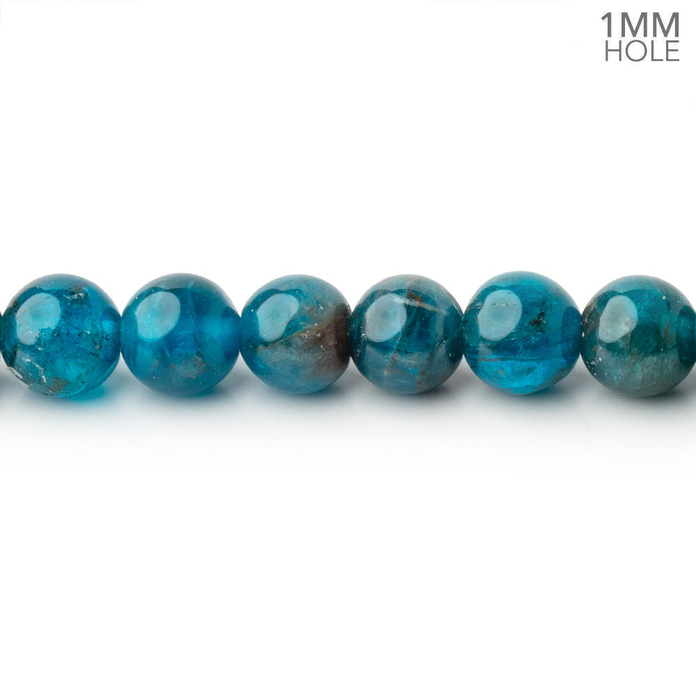 6mm Neon Apatite Plain Rounds 15.5 inch 66 beads 1mm Large Hole A