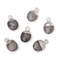 10x8mm Silver Leafed Platinum Moonstone Oval Pendant 1 piece
