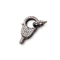 24x9mm Black Gold .925 Silver CZ Oval Lobster Clasp with CZ Ring 1 piece
