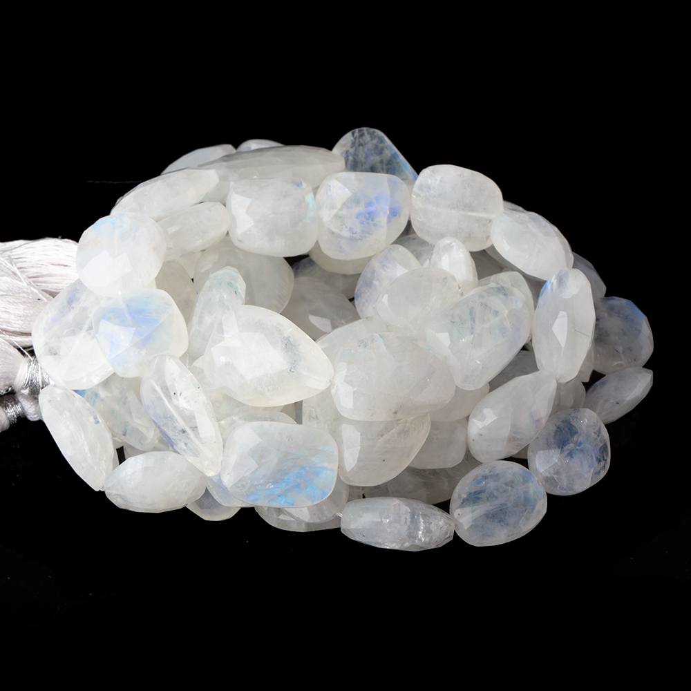 13x12-27x21mm Rainbow Moonstone faceted nuggets 14 inch 20 beads AA