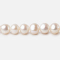 7mm Off White Side Drilled Off Round Freshwater Pearl Beads 15.5 inch 62 pieces