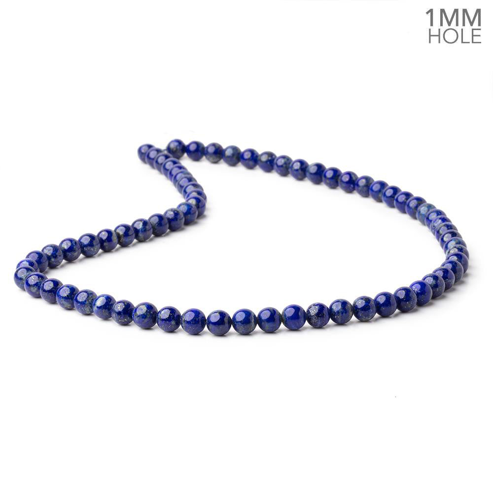 6mm Lapis Lazuli Plain Round Beads 16 inch 68 pieces 1 mm Hole