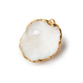 24x23x11mm 22kt Gold Leafed White Drusy Focal Pendant 1 piece