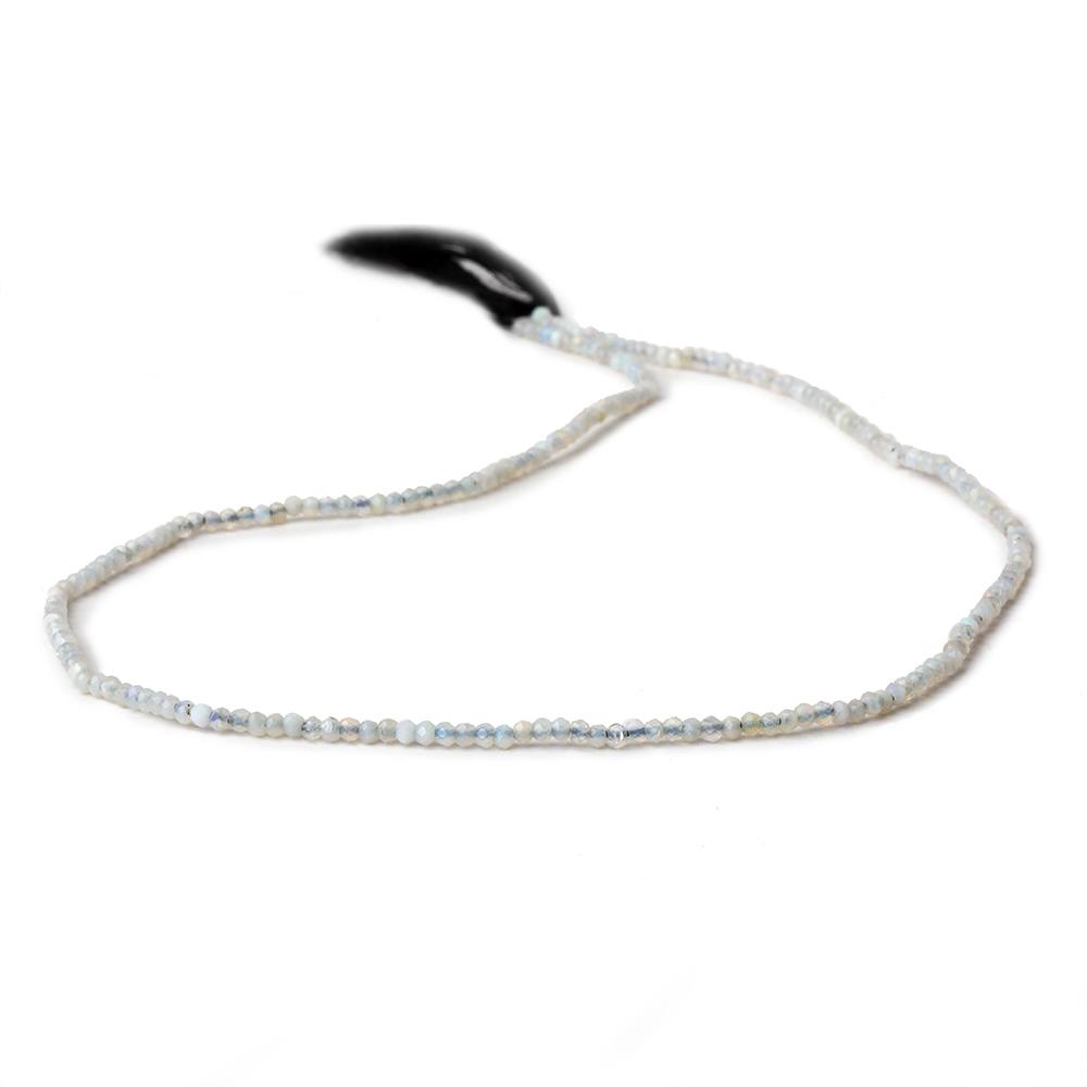 1.8mm Translucent Medium Grey Australian Opal micro faceted rondelle beads 12.5 inch 220 pieces AA