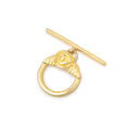 18mm Vermeil Round Toggle Rose Design 1 piece