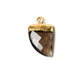 18x10mm Gold Leafed Smoky Quartz Horn Pendants 1 piece