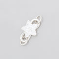 18x11mm Sterling Silver S Hook with Flower 1 piece