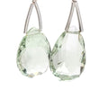 18x12-19x14mm Prasiolite Faceted Pear Focal Bead Set of 2