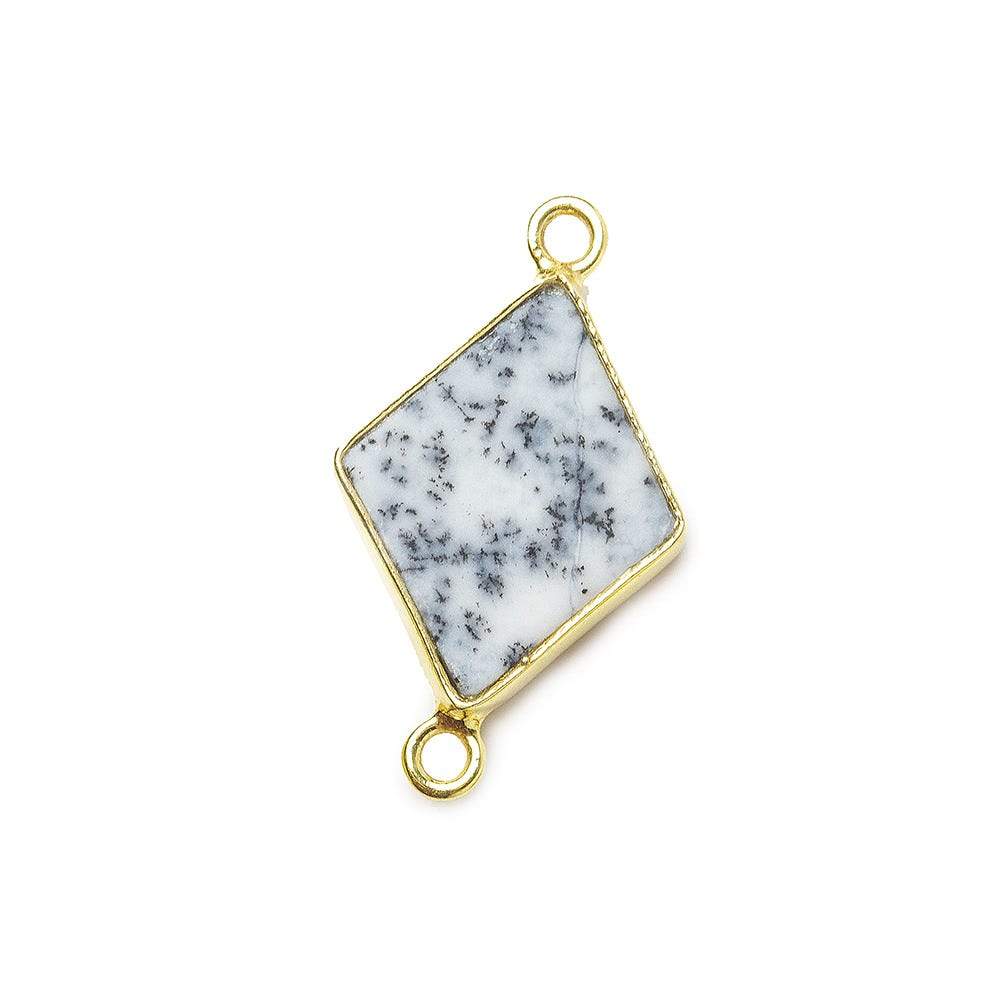 18x12mm Vermeil Bezel Dendritic Opal Kite Connector 1 piece